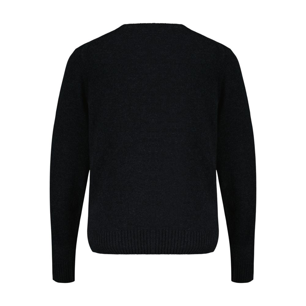 Wool Knit Sweatshirt — Black