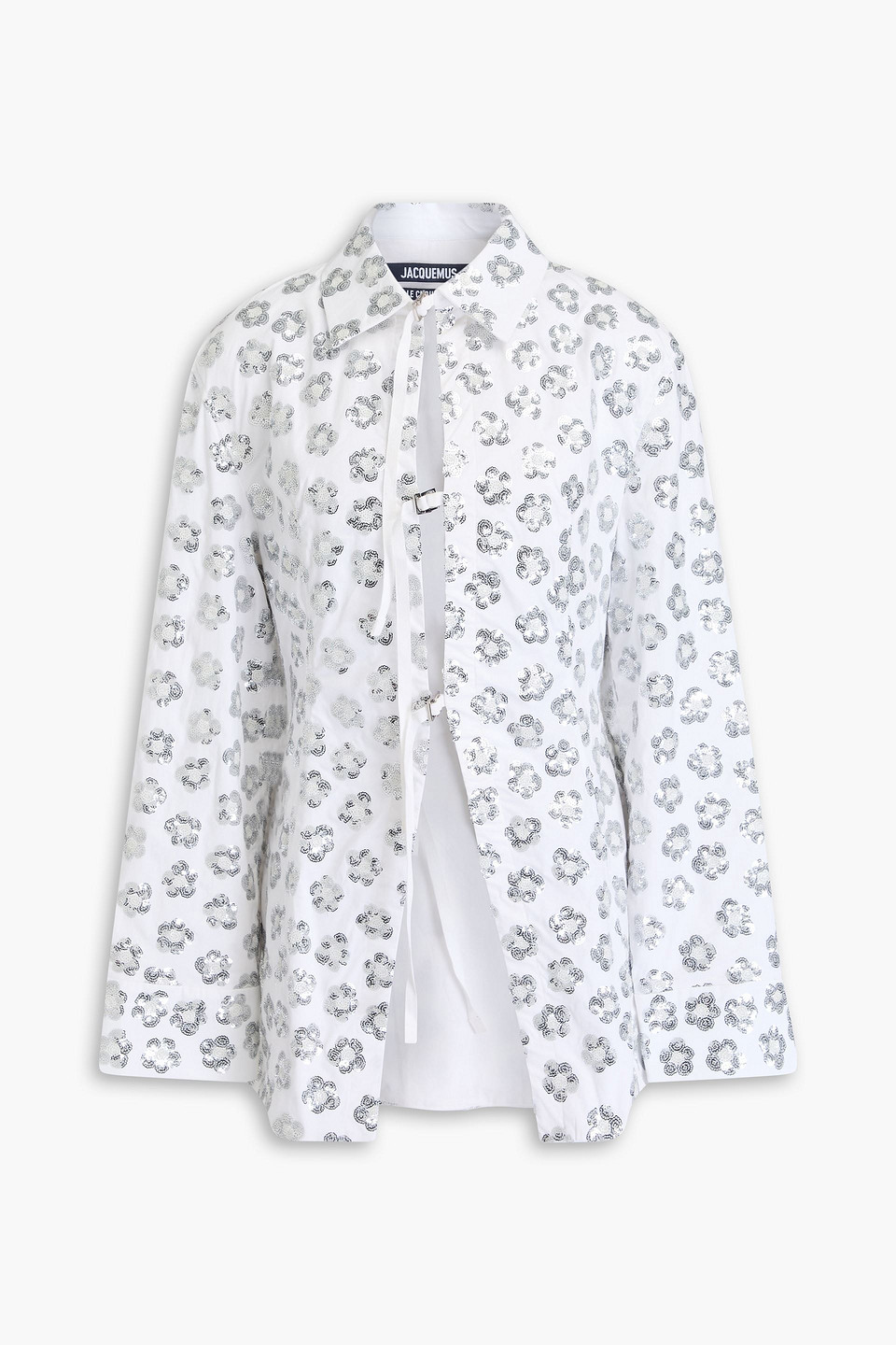 Lavoir Brodée sequin-embellished cotton-blend shirt