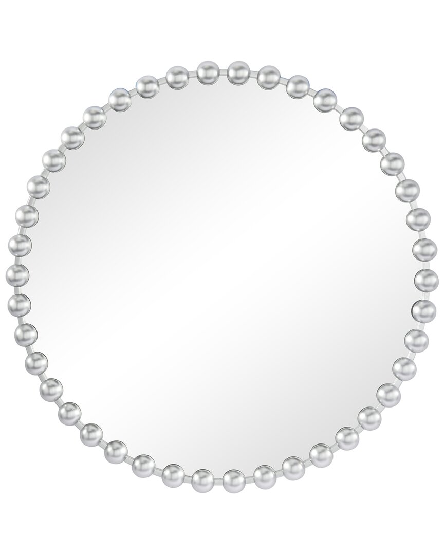 Metal Wall Mirror With Beaded Detailing