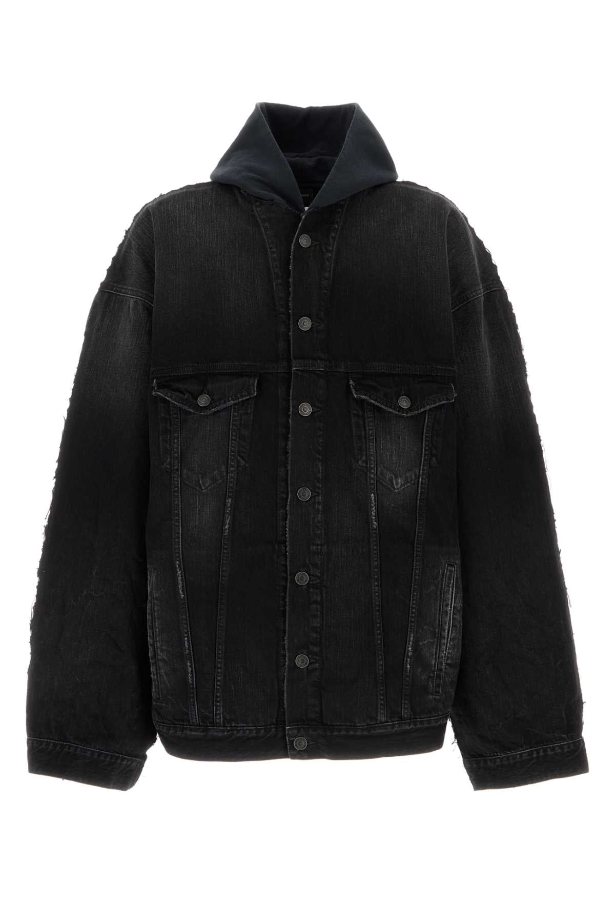 Oversized Black Denim Jacket — Black