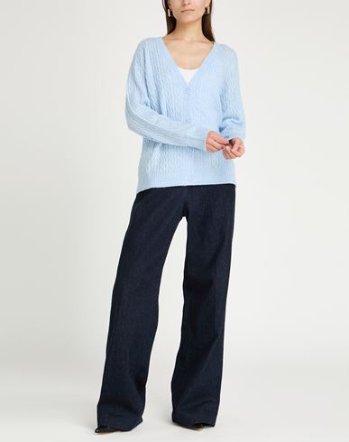 Woman Cardigan Light blue Size 14 Polyester, Acrylic, Wool, Elastane