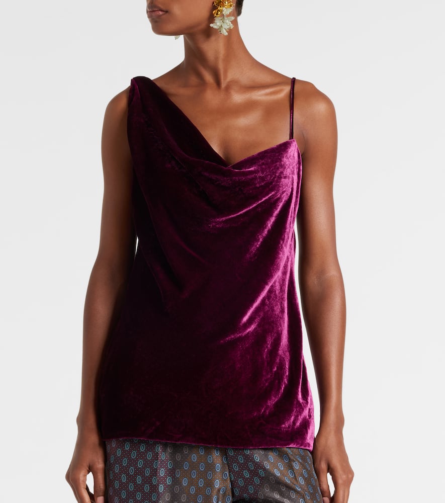 Draped velvet top