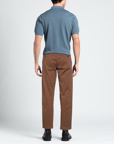 Man Pants Brown Size 42 Cotton, Elastane