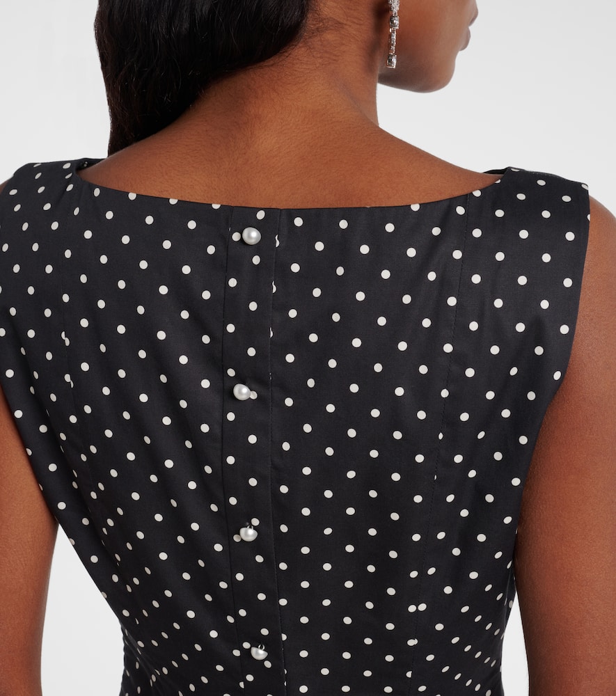 Polka-dot cotton poplin minidress