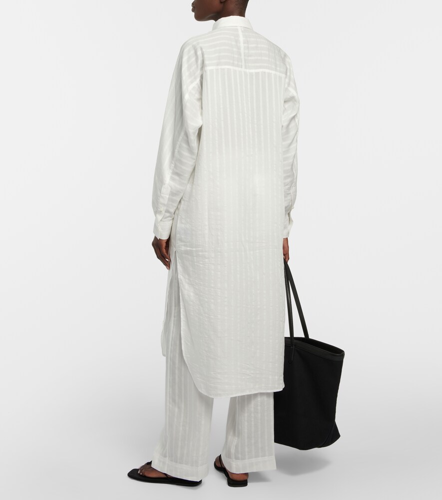 Striped jacquard shirt dress