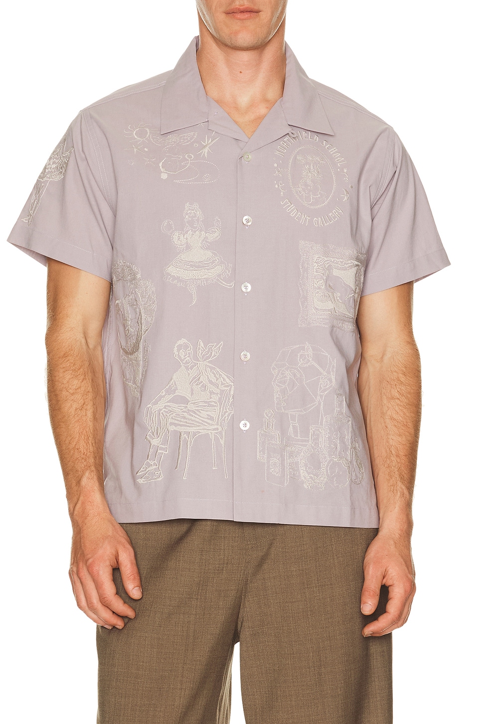 Samuel Zelig Northfield Camp Shirt in Dusty Lavender - Lavender. M also in L, S, XL/1X, XXL/2X