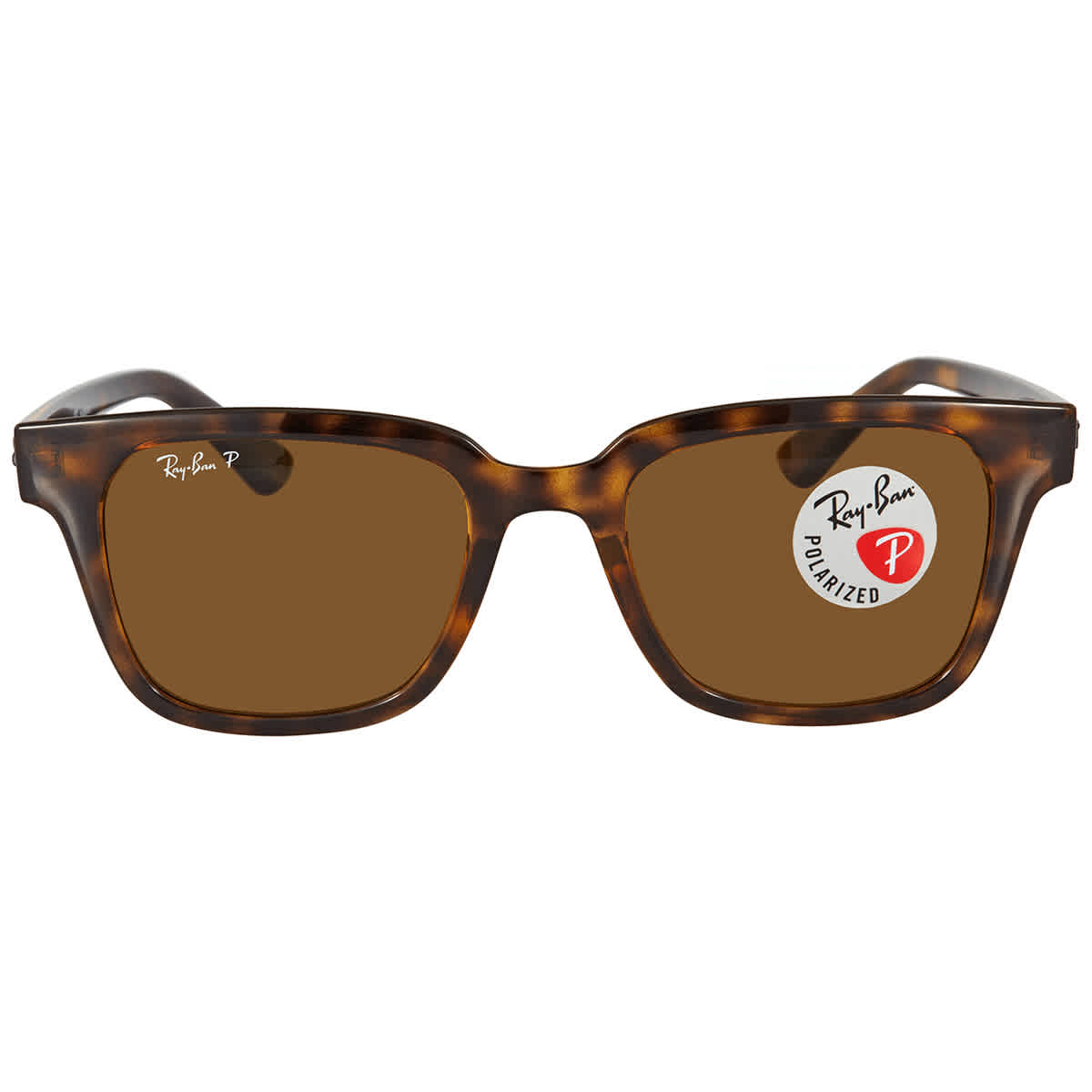 Brown Polarized Square Unisex Sunglasses RB4323 710/83 51