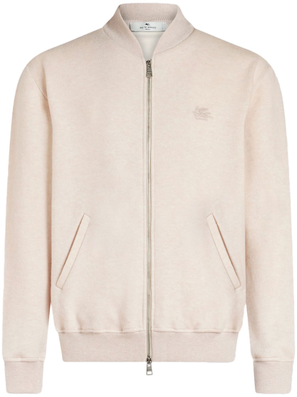 Pegaso-embroidered wool bomber jacket - Neutrals