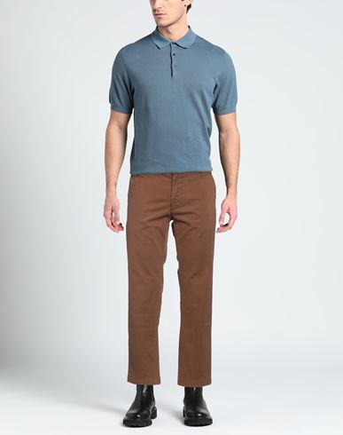 Man Pants Brown Size 42 Cotton, Elastane