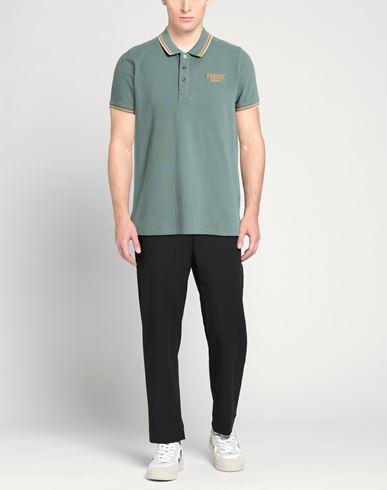 Man Polo shirt Dark green Size L Cotton