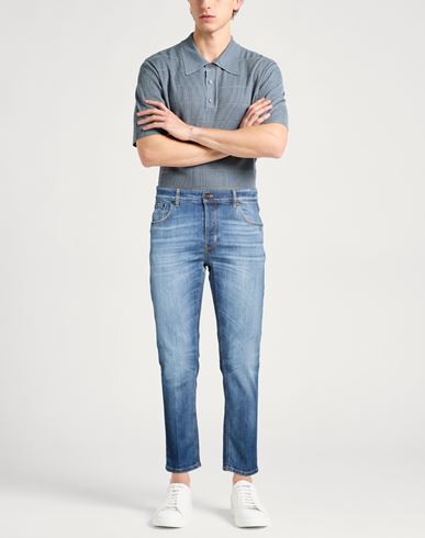 Man Jeans Blue Size 34 Cotton, Elastane