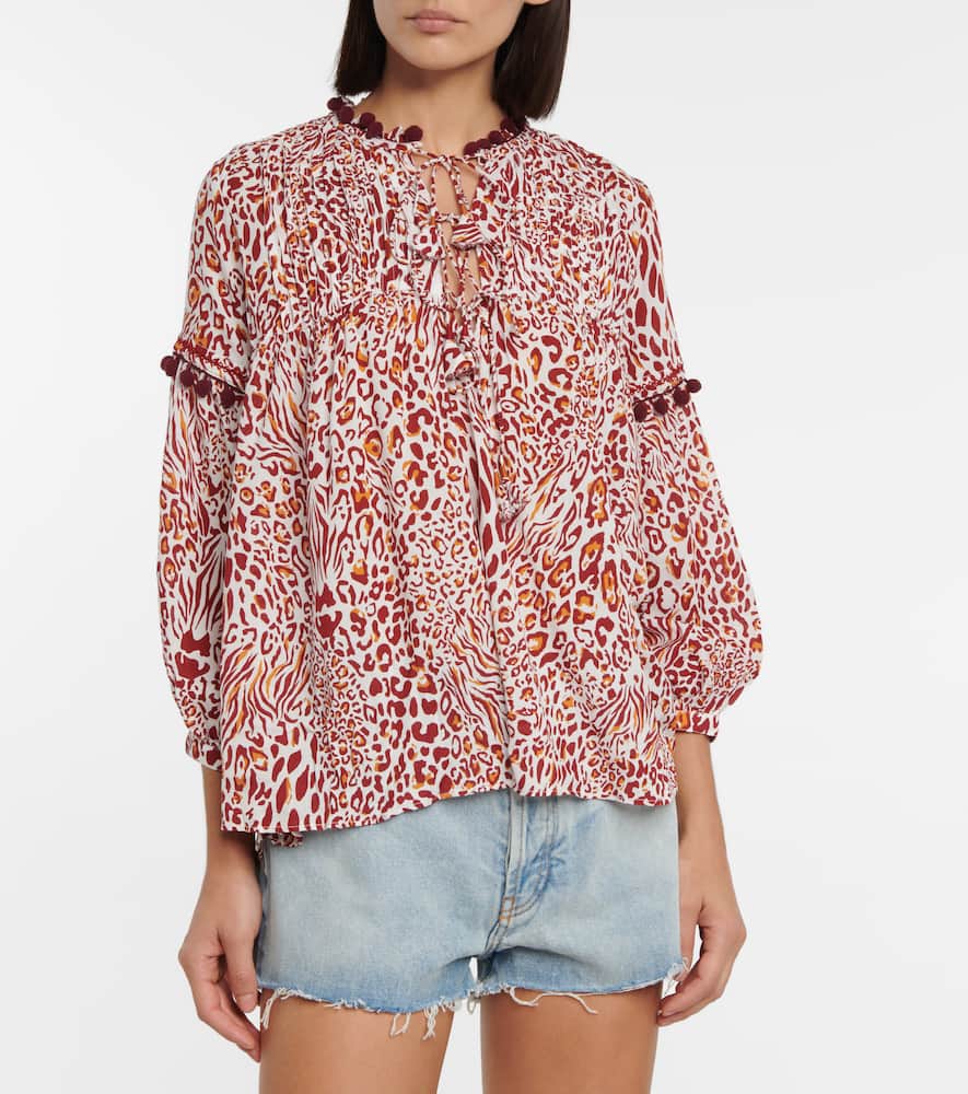 Clara leopard-print blouse