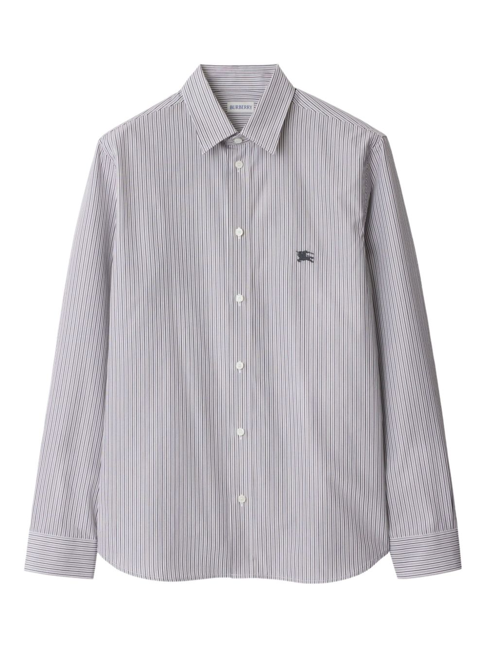 EDK-embroidered striped shirt - Black