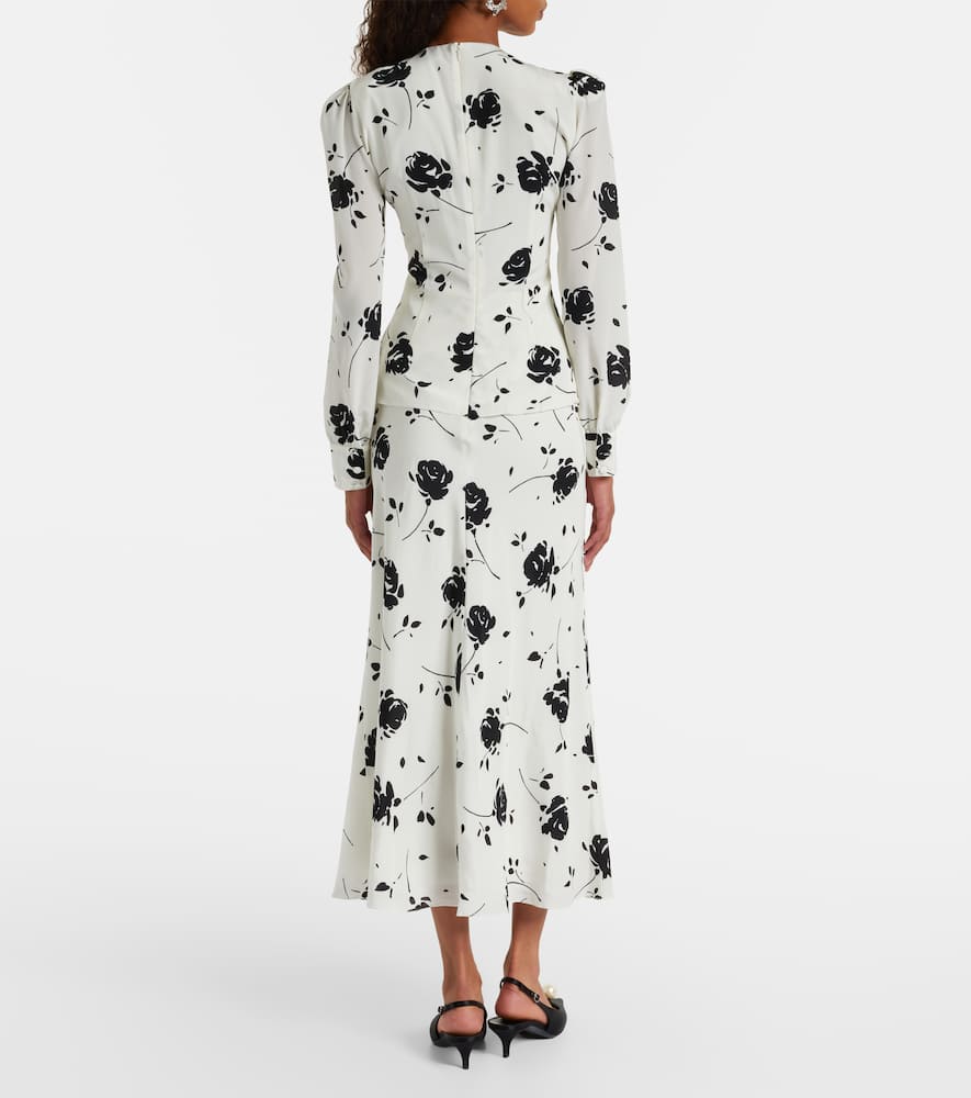 Floral silk midi dress