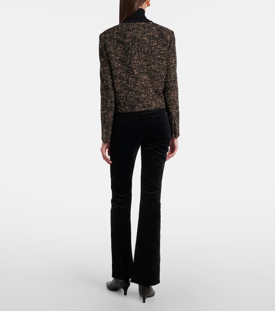 Leggy Bootcut mid-rise cotton-blend velvet bootcut pants
