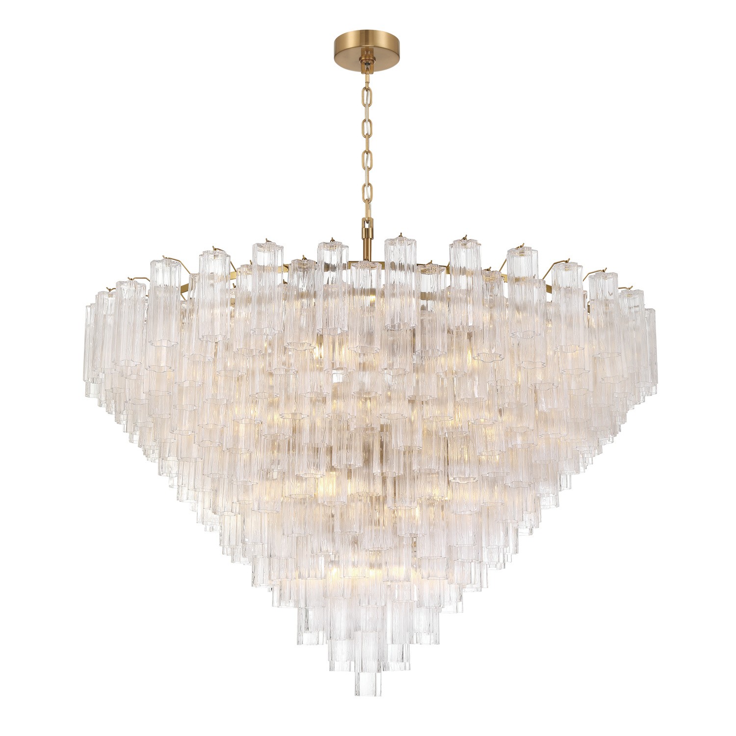 Aged Brass 40 Light Chandelier from the Addis Collection
