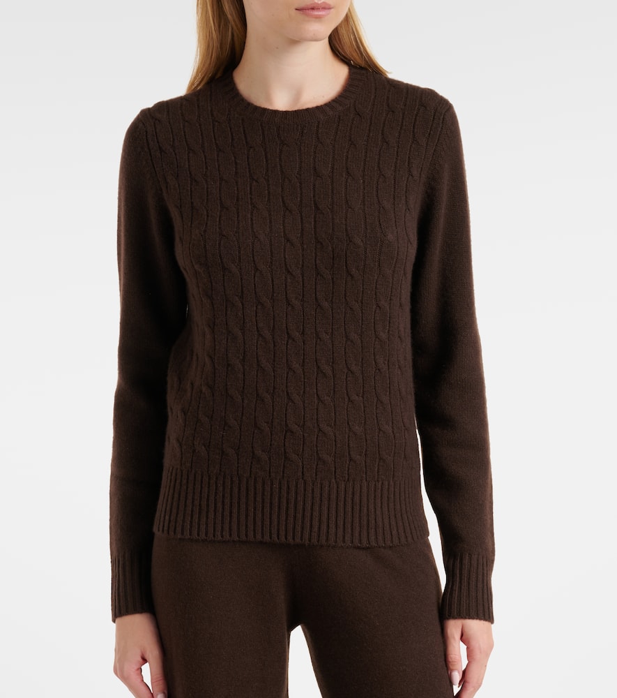 Cable-knit cashmere-blend sweater
