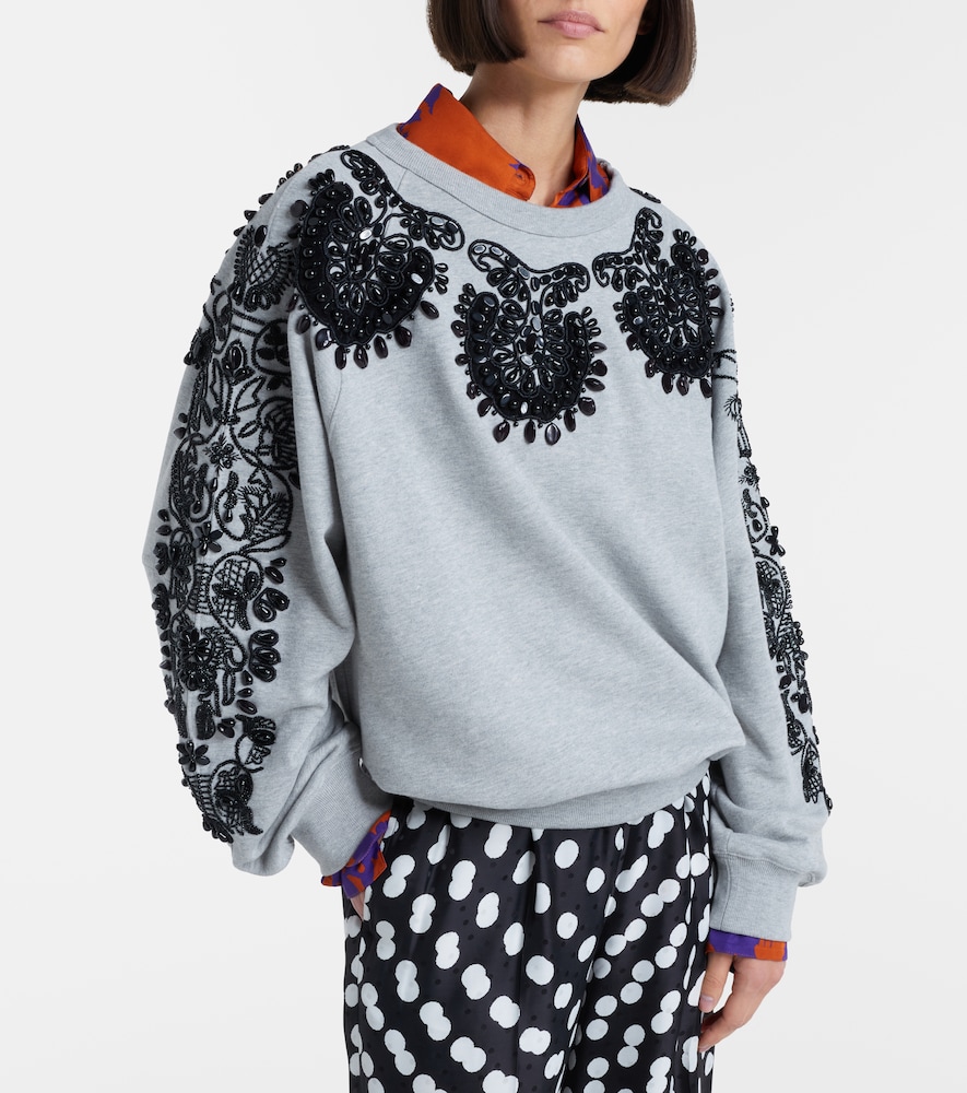 Embellished cotton jersey sweatshirt