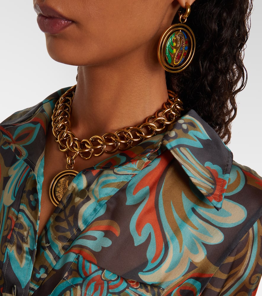 Paisley fringed silk gown