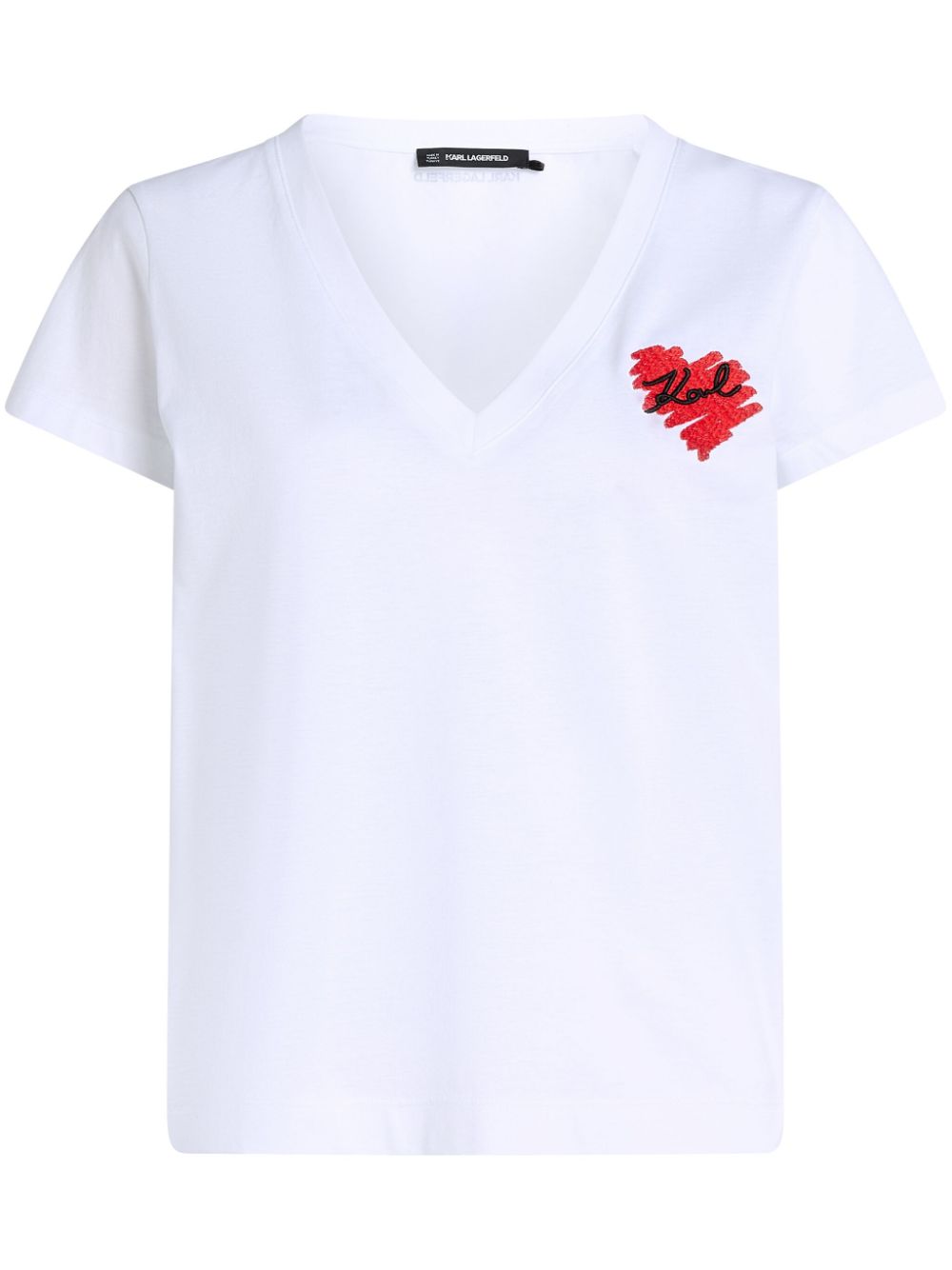 K/Heart V-neck T-shirt - White
