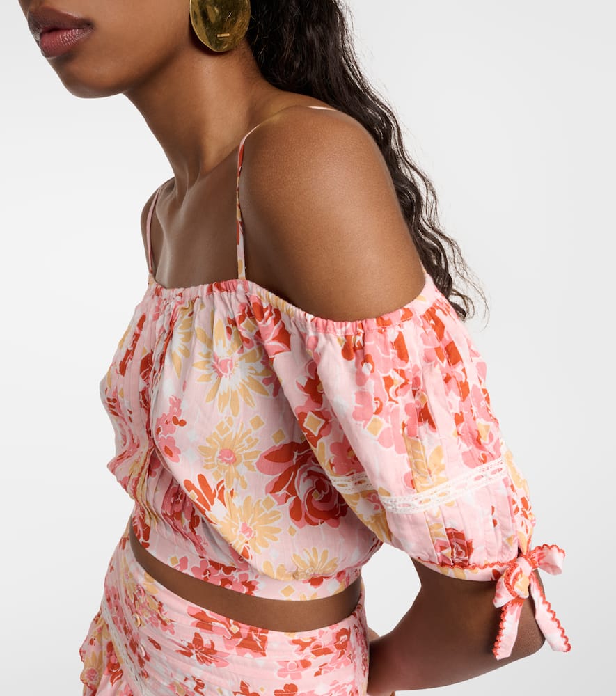 Bonny floral pleated crop top