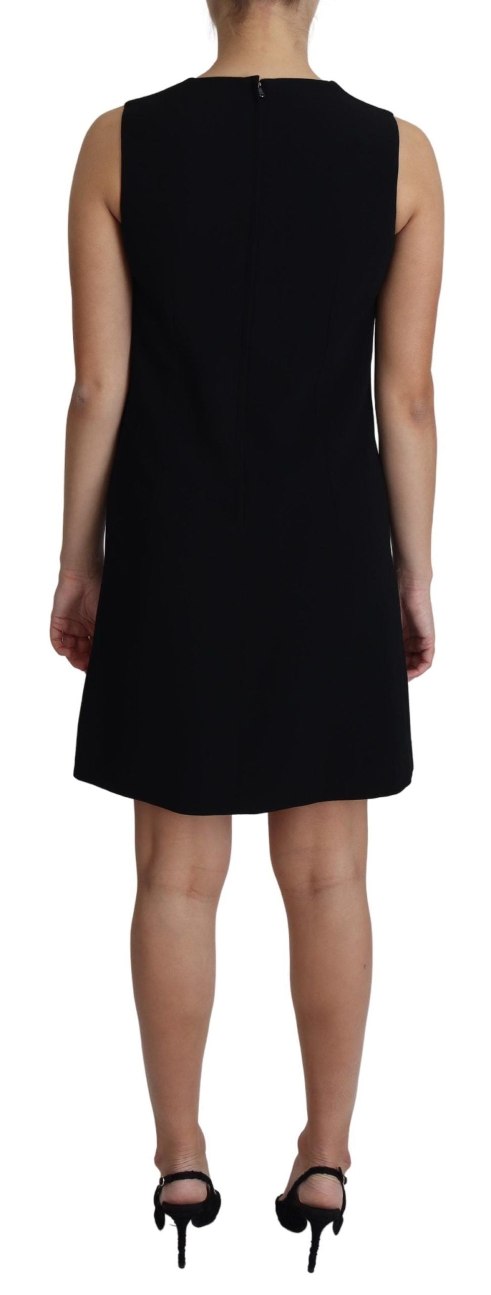 Viscose Stretch A-Line Shift Dress — Black