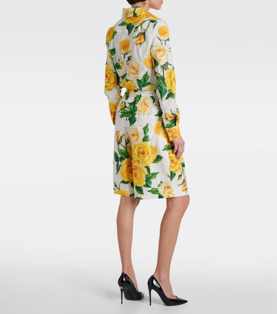 Floral cotton Bermuda shorts