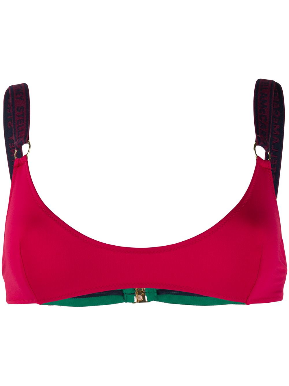Logo-strap sporty bikini top - Red