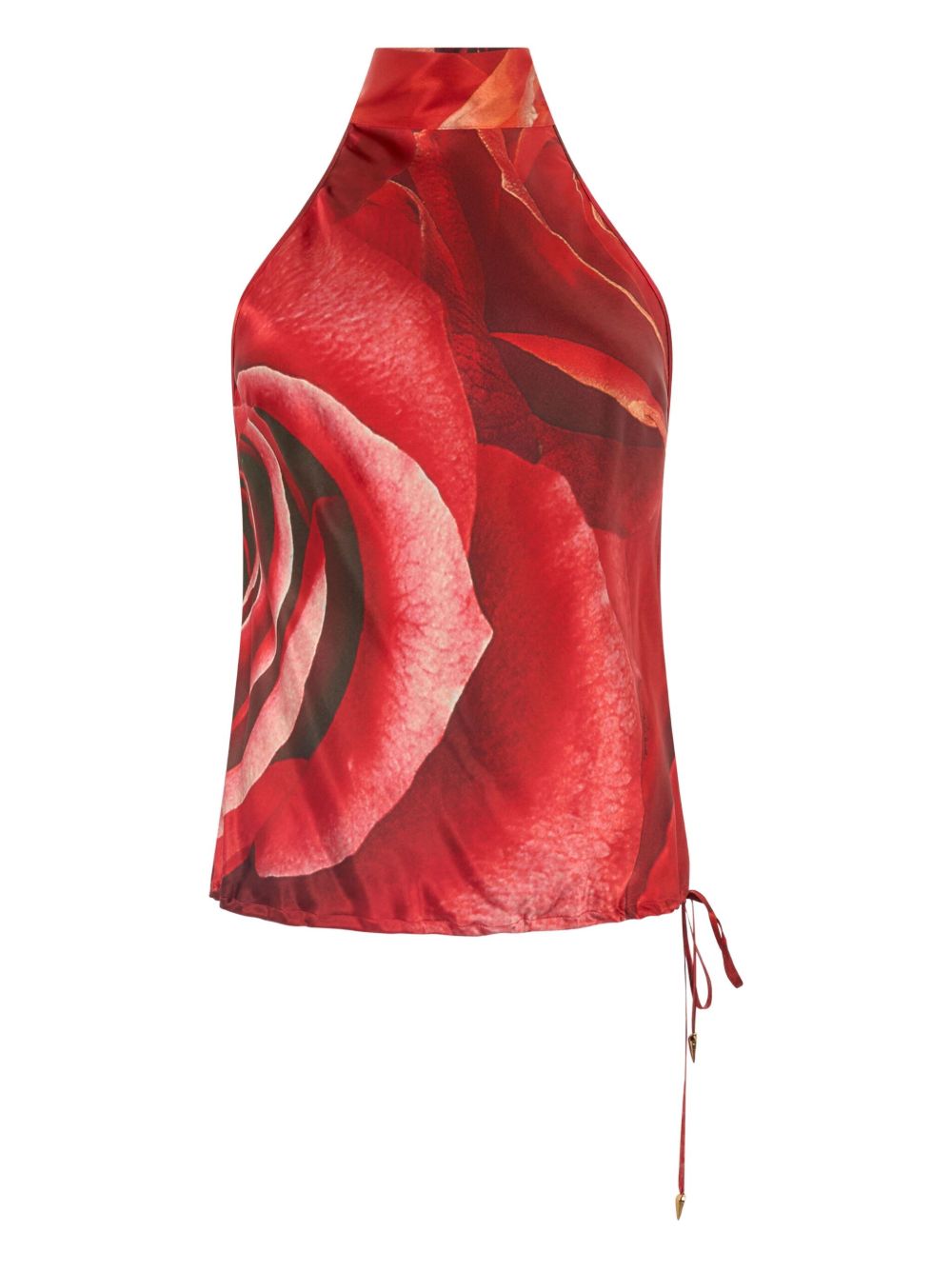 Roberto Cavalli printed silk top - Red