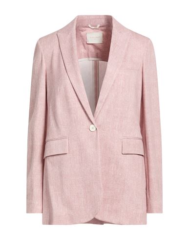 Woman Blazer Pink Size 10 Cotton, Elastane