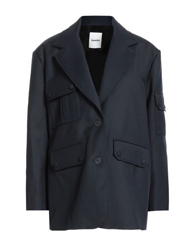 Woman Blazer Midnight blue Size 6 Polyester, Virgin Wool