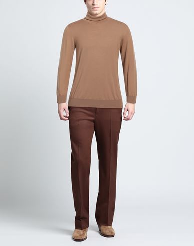 Man Turtleneck Camel Size XXL Merino Wool