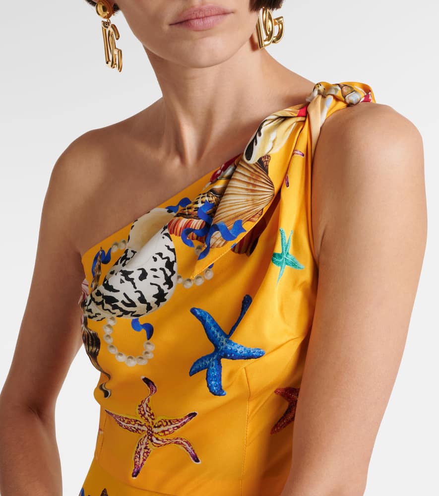 Capri printed silk-blend midi dress