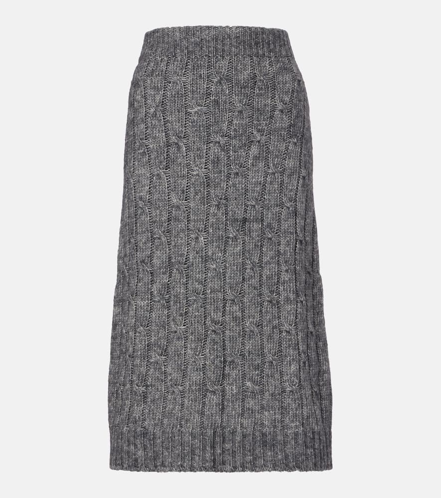 Otello cotton and wool-blend midi skirt