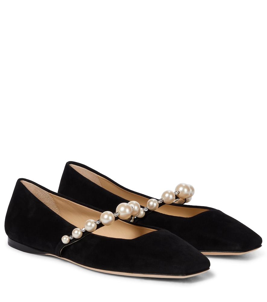 Ade embellished suede ballet flats