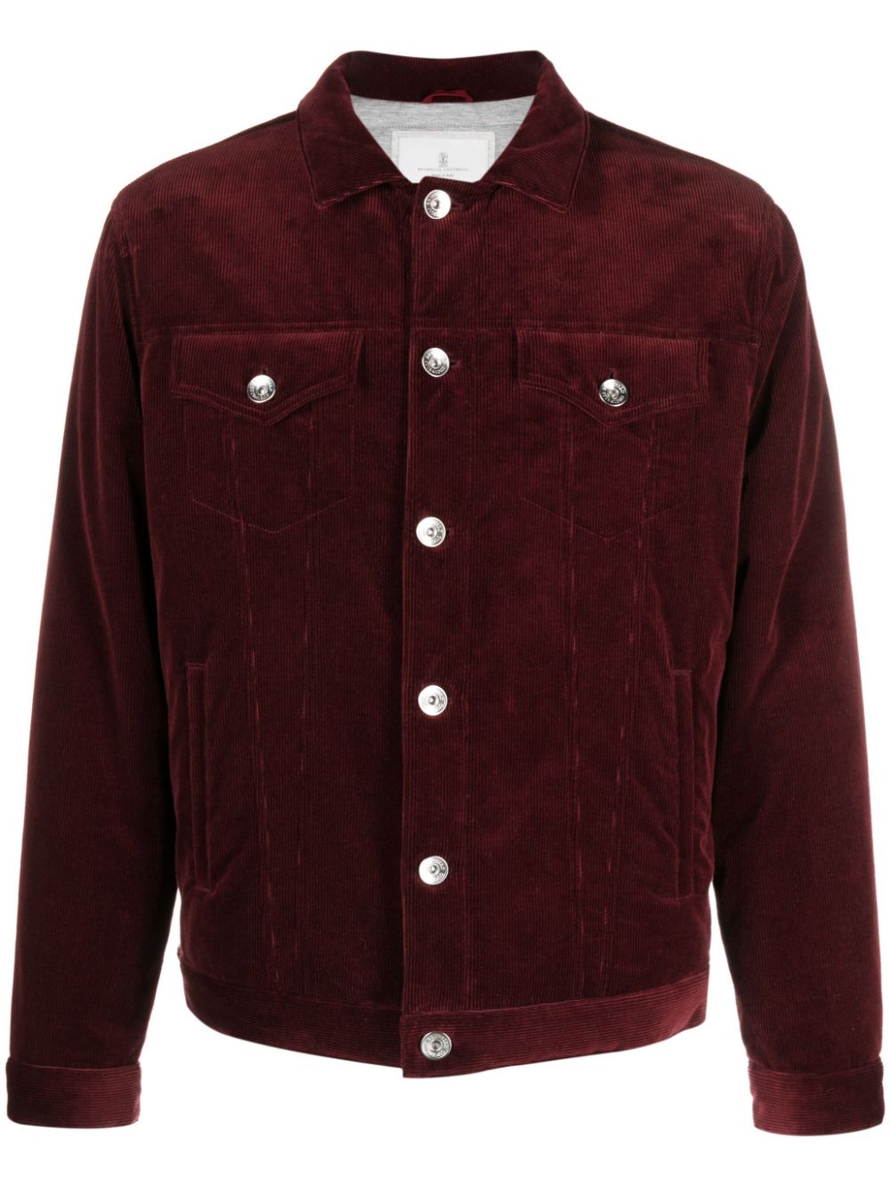 Corduroy padded shirt jacket - Red