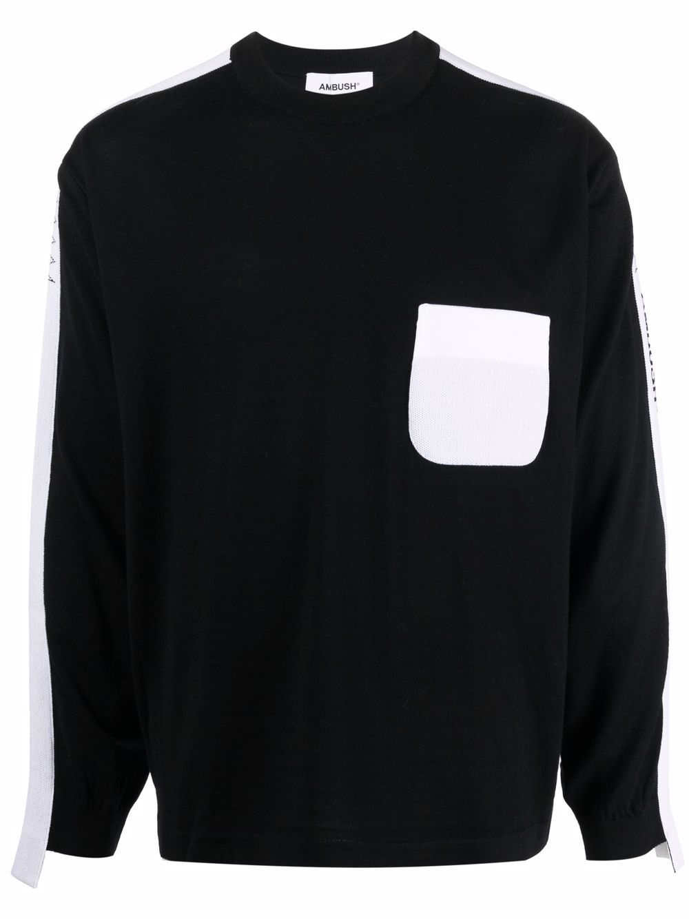 Logo-tape knit jumper - Black
