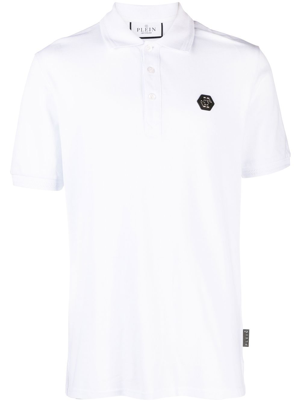 Skull-print polo shirt - White