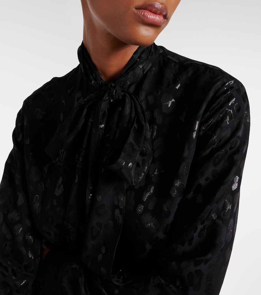Jacquard satin blouse