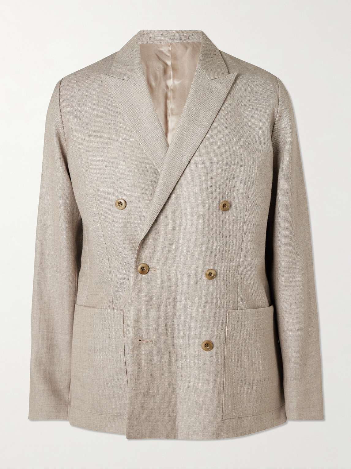 Jordin 10027 Double-Breasted Linen and Wool-Blend Blazer
