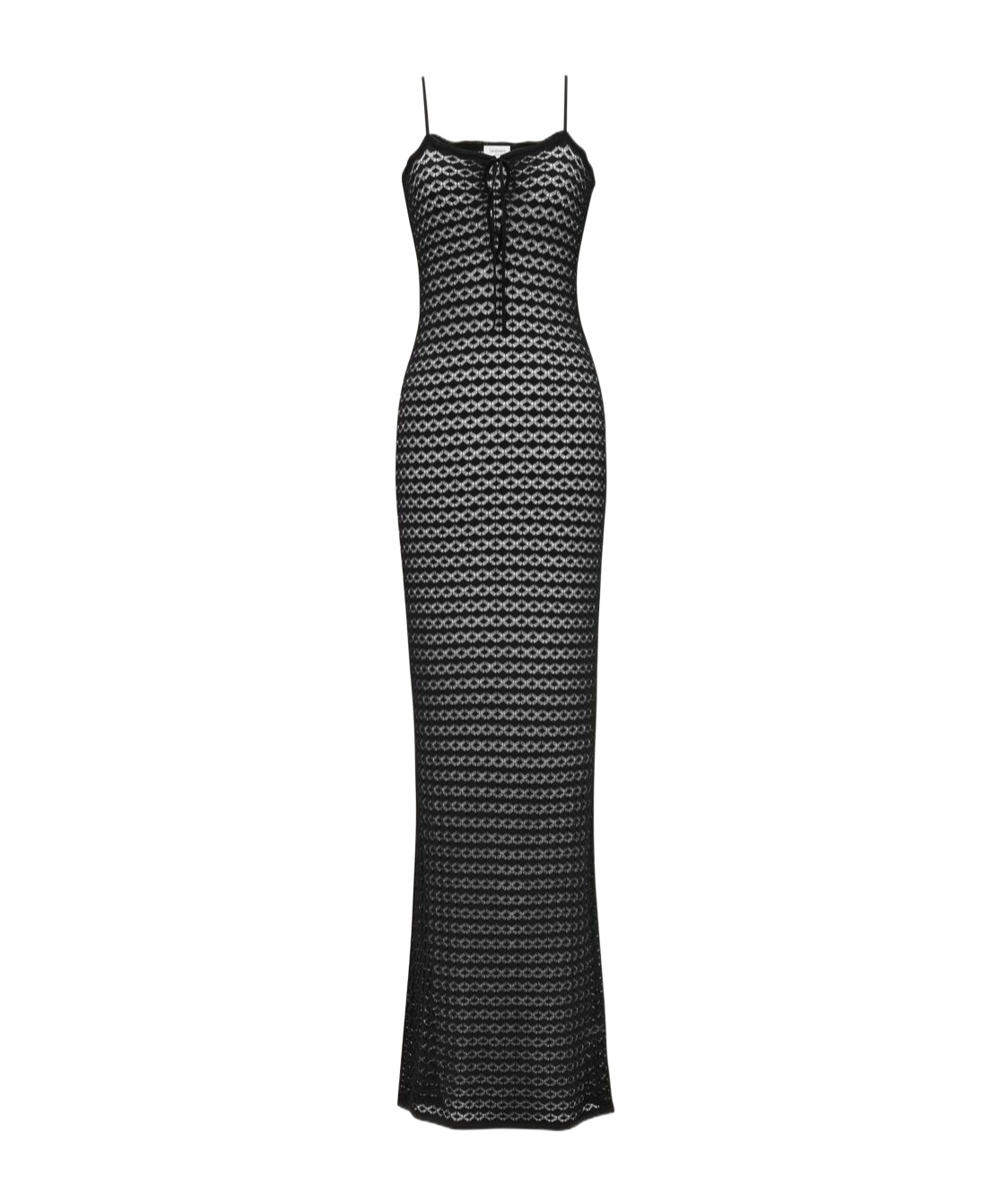 Long dress in pointelle knit