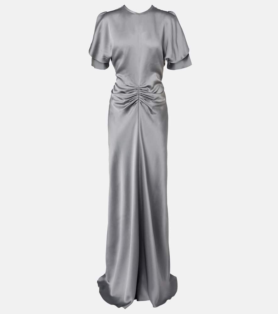 Isabella gathered satin gown