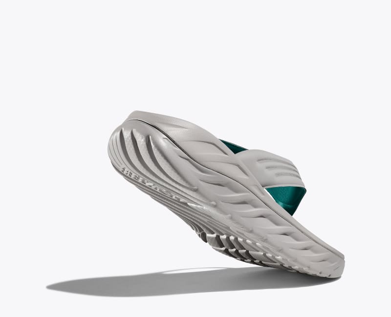 HOKA Men's ORA Recovery Flip Shoes in Stellar Grey/Oceanic