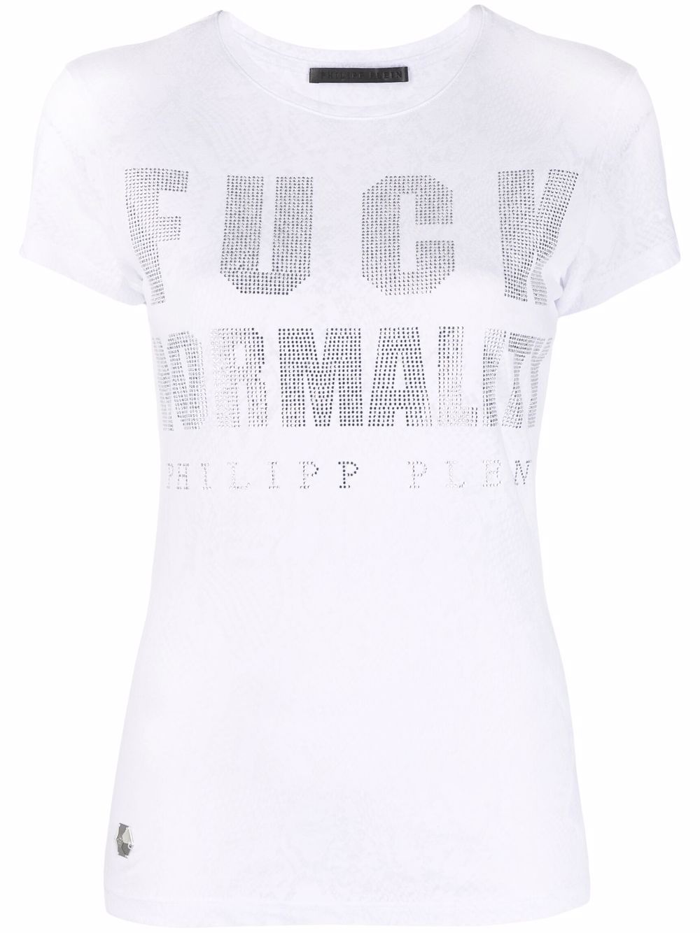 Crystal-embellished snake-print T-shirt - Black