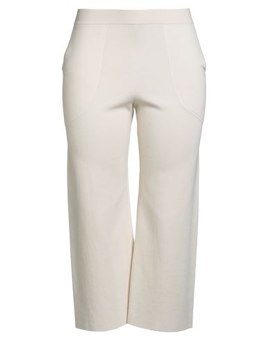 Woman Pants Cream Size 14 Silk, Cotton