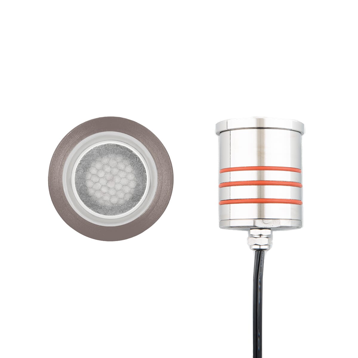 WAC Inground LED 12V Slim Round Indicator Light with Honeycomb Louver in Bronzed Stainless Stee