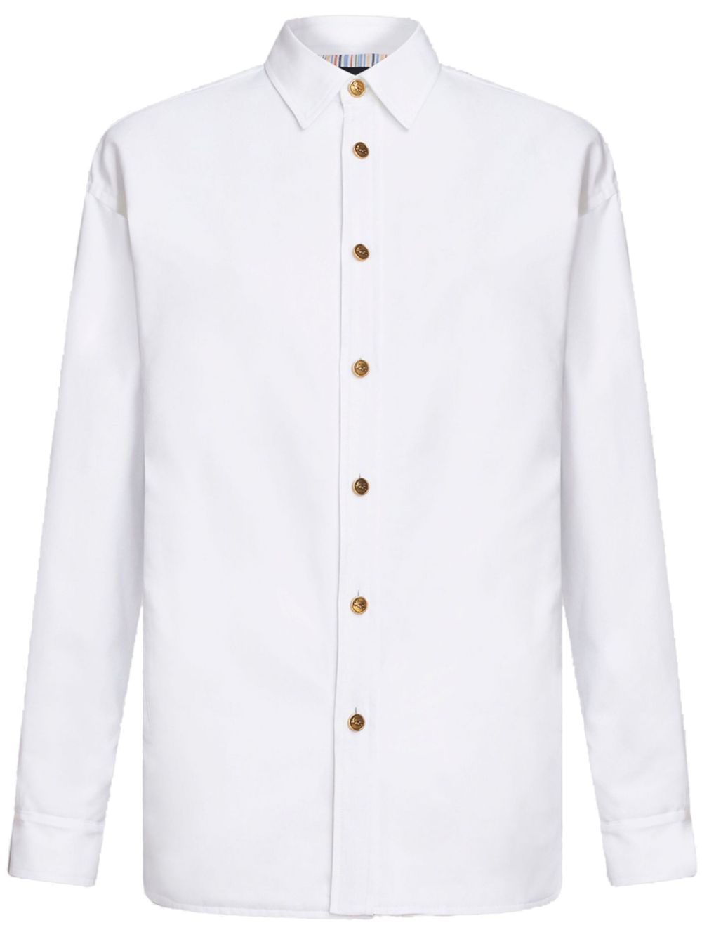 Padded cotton shirt jacket - White