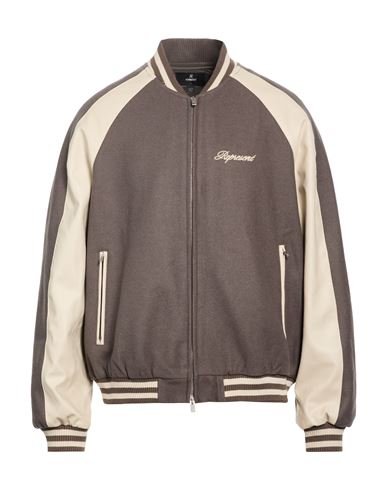 Man Jacket Khaki Size L Wool, Polyamide