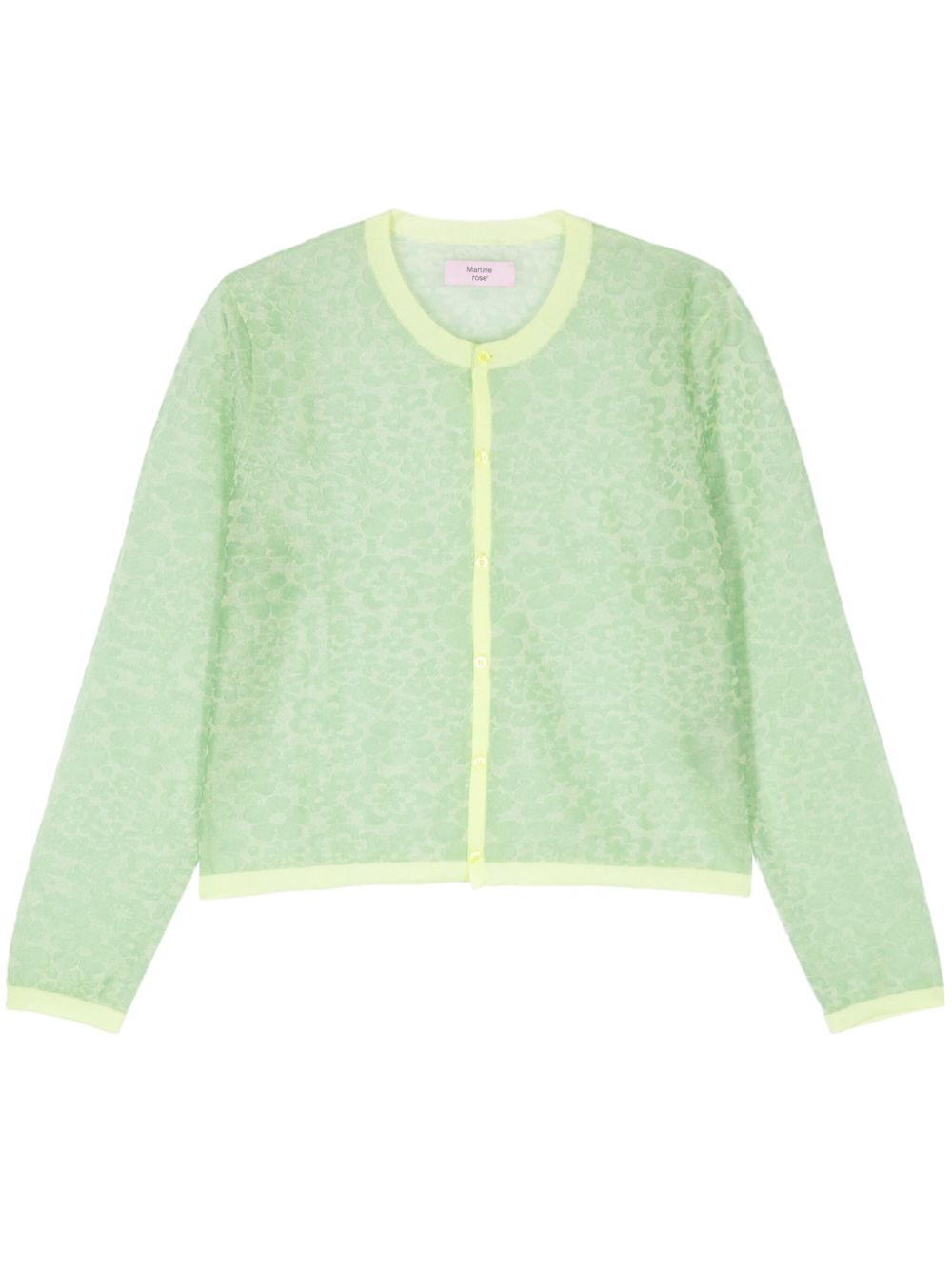 Floral-jacquard cardigan - Green