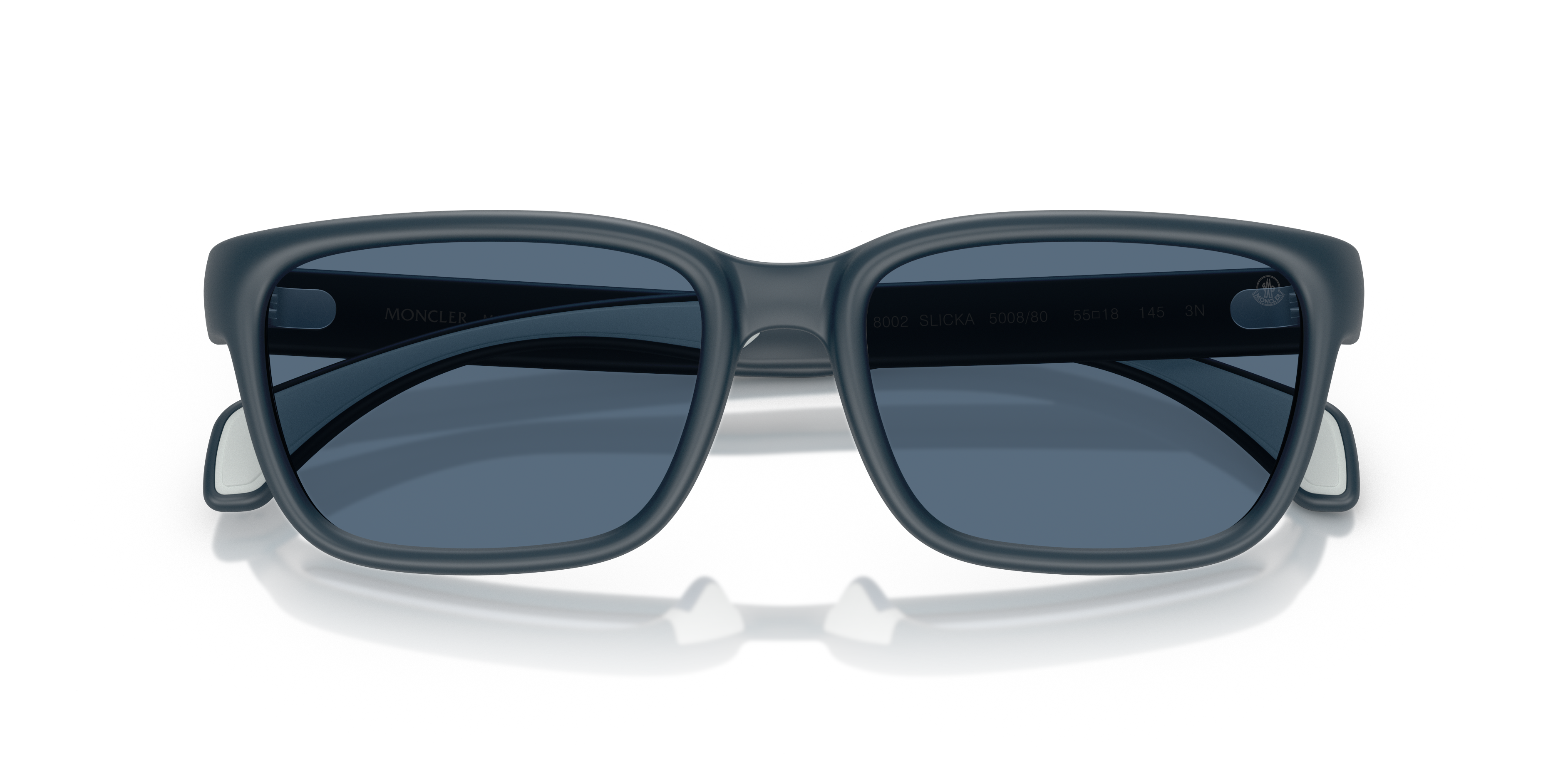 Moncler Unisex Moncler ME8002 SLICKA 500880 Gafas de sol Inyectado Azul Azul Pillow Norma